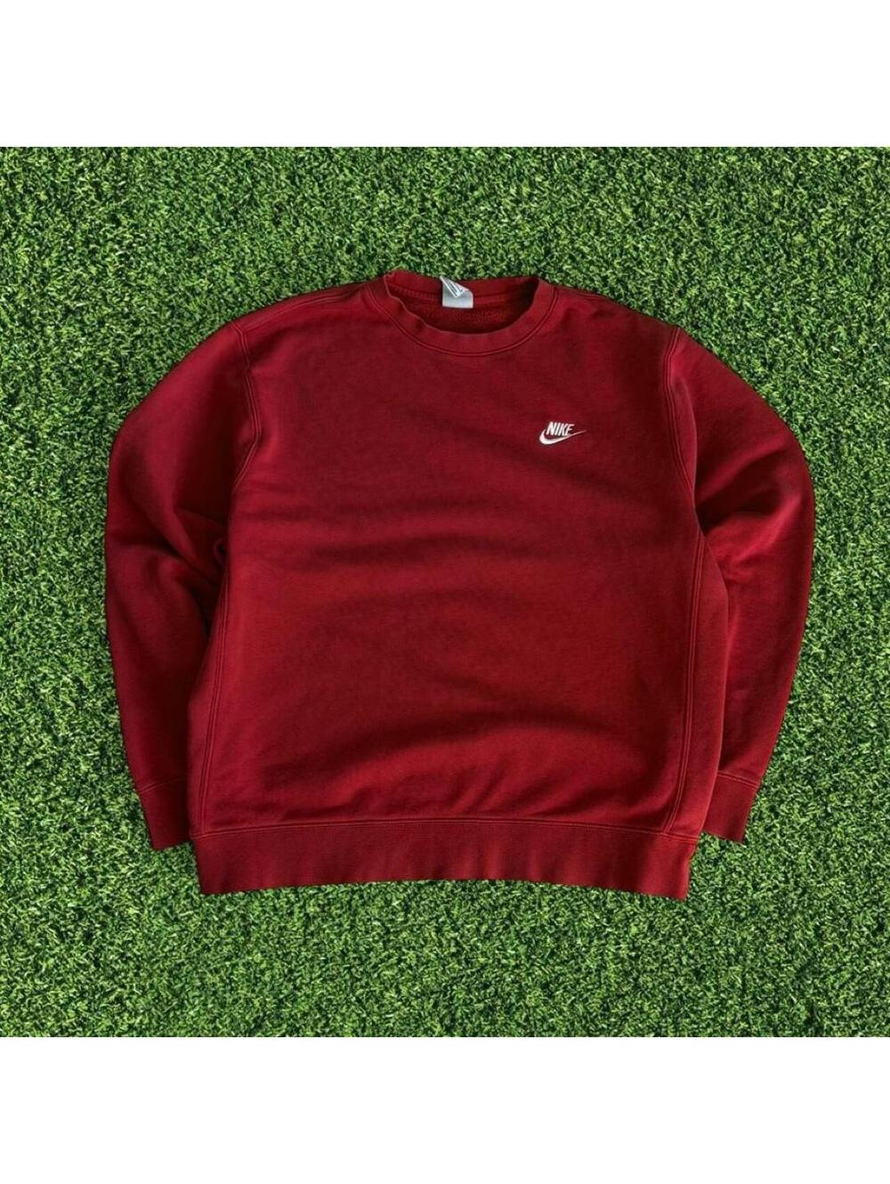 Vintage Nike Red Crewneck Sweatshirt Boxy Fit Size M